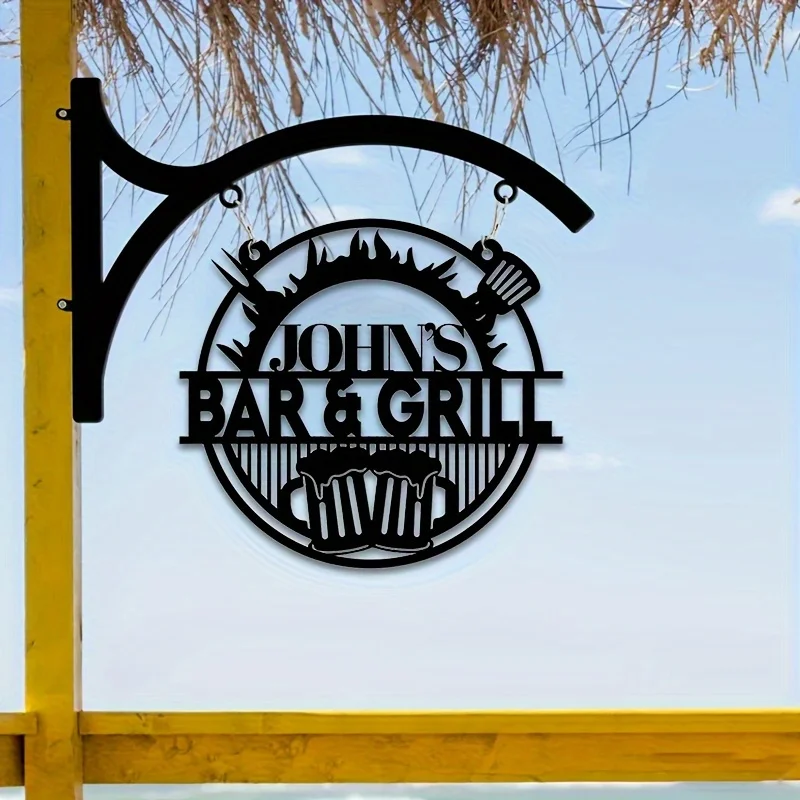 Customizable Wrought Iron Signs - Personalized Text, Outdoor Barbecue Restaurant Decor, Durable Wall-Mounted Barbecue Signs, Res - view 5
