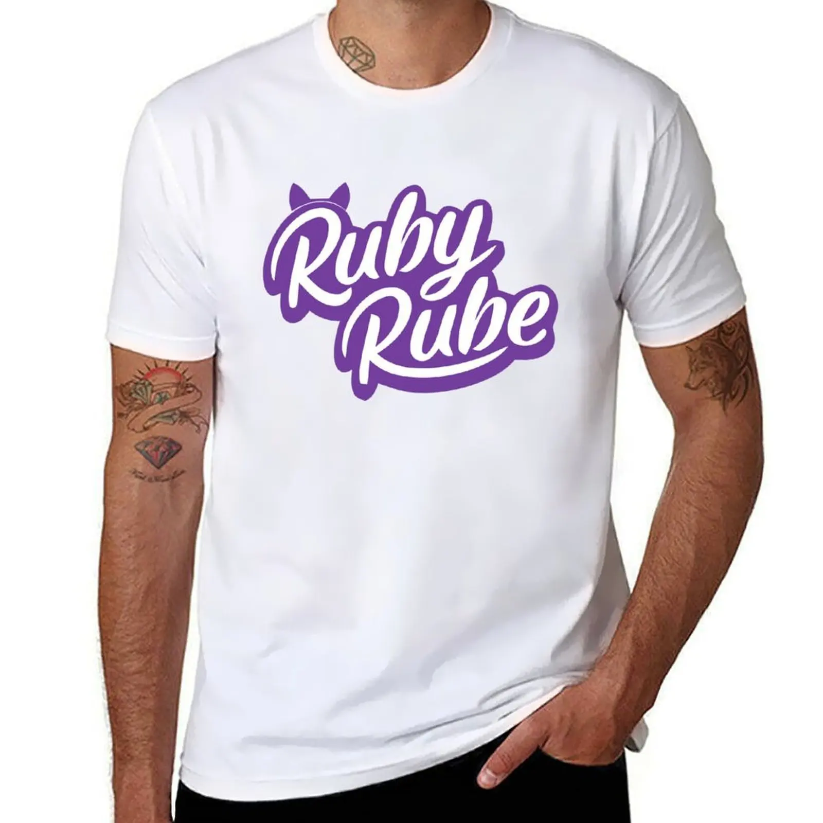 

Футболка с логотипом Ruby Rube And Bonnie Merch Ruby Rube, хлопковая футболка, мужская футболка из 100% дизайнерская футболка