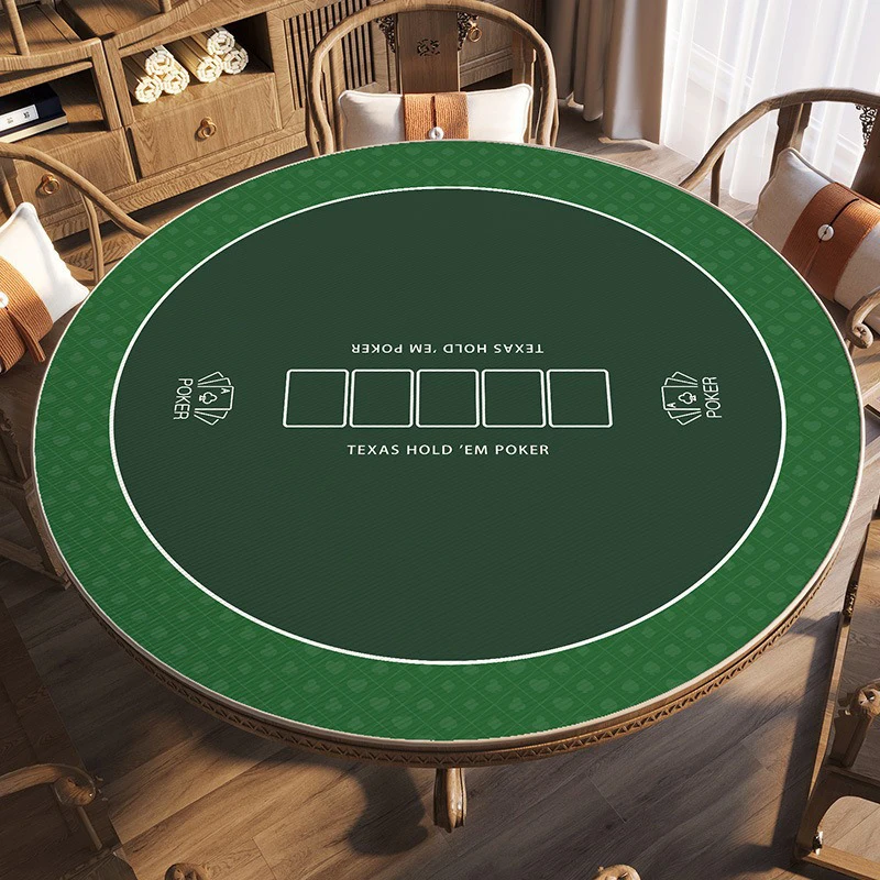 Tapis de Table de Poker Rond de 120 cm de Diamètre, Semelle en Caoutchouc de Table Lisse avec Sac Pliable - Facile à Enrouler et à Ranger, Améliorez Votre Soirée de Jeux