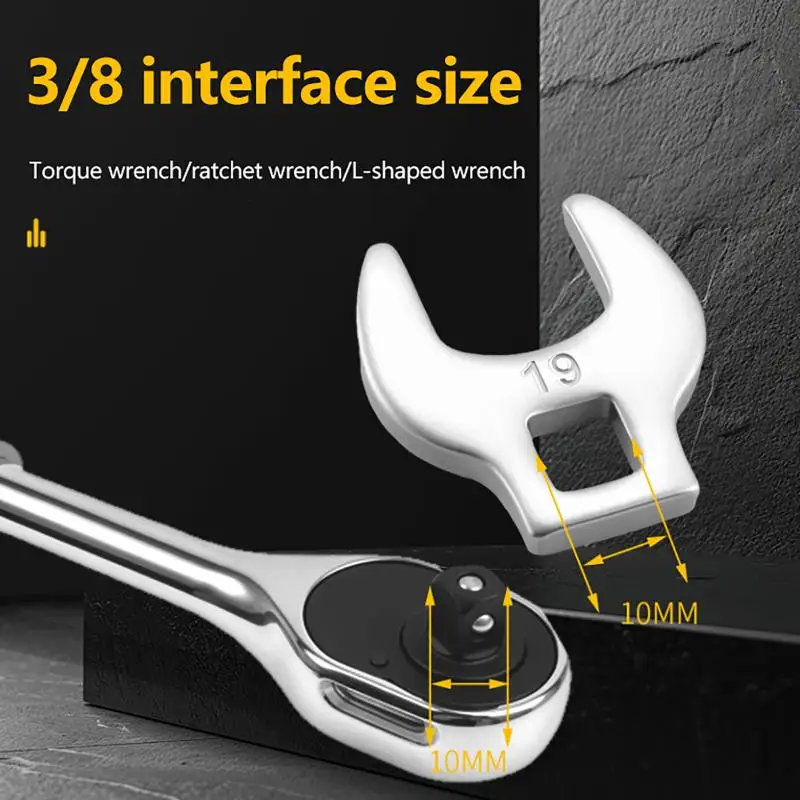 【HG】8Pcs Heavy Duty Chrome Vanadium Crowfoot Wrench Set Inch Metric Multitool For Auto Repair Garage Mechanic Work