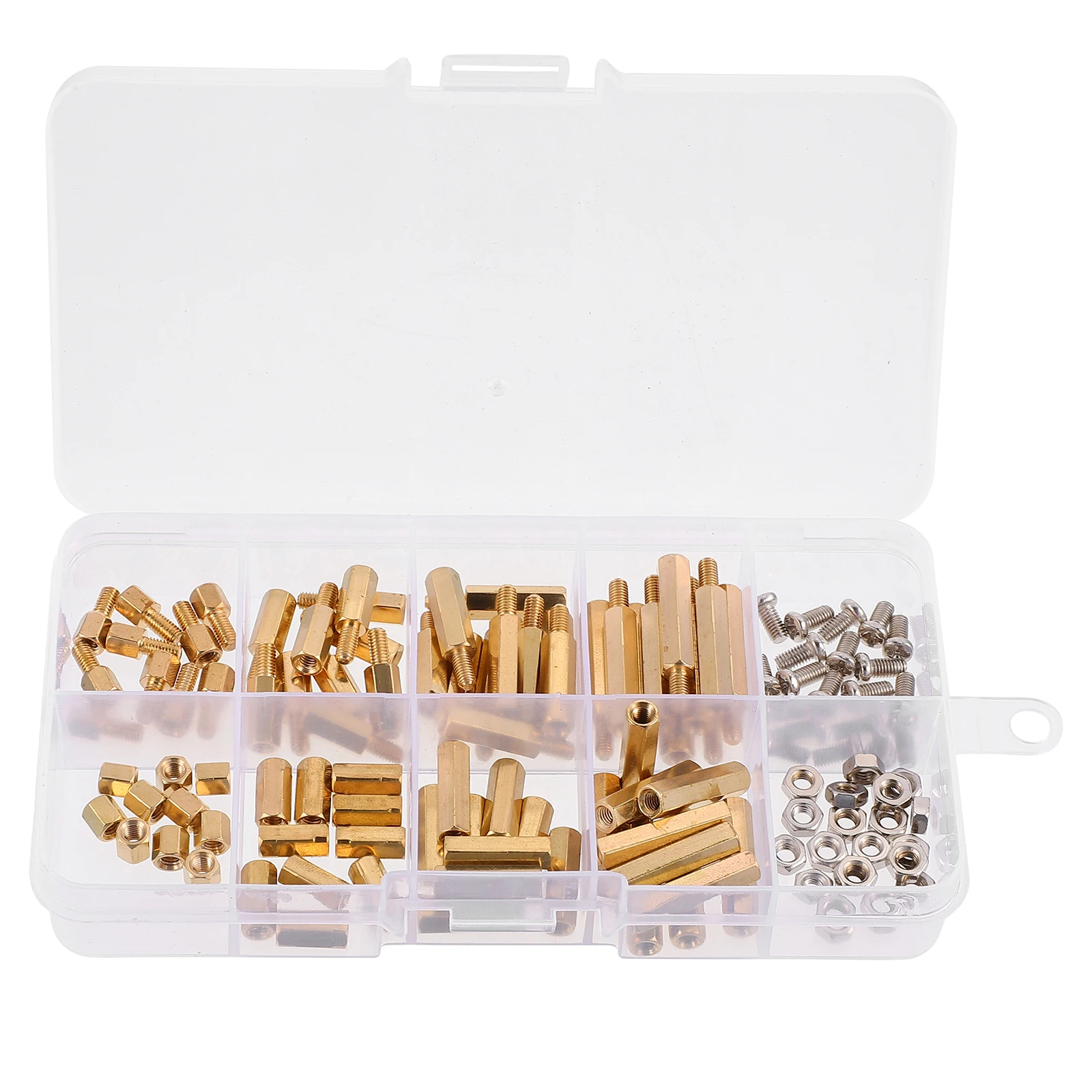 

120pcs Hexagonal Copper Column Screws Durable Material Non deformable Smooth Surface Isolation Pillars Brass Fixing Columns