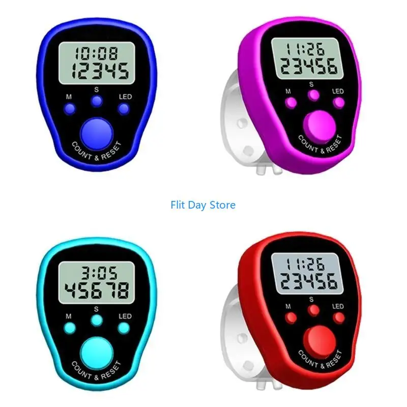 F92C 1 PC 36x45mm Função relógio multifuncional LED Buda Recitação Contador Cor aleatória