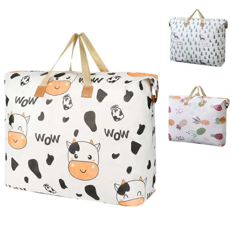 New Travel Bag Cow Pattern Foldable Portable Handbags Waterproof Large Capacity Luggage Storage Bags Organizer Duffle Bag Women