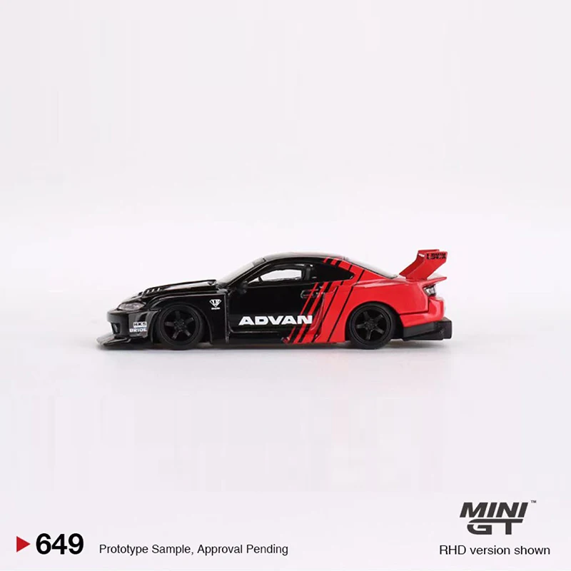 MINIGT 1:64 Model Car LB-Super Silhouette S15 Silvia Alloy Die-Cast Sport Vehicle Advan Coating #649 RHD