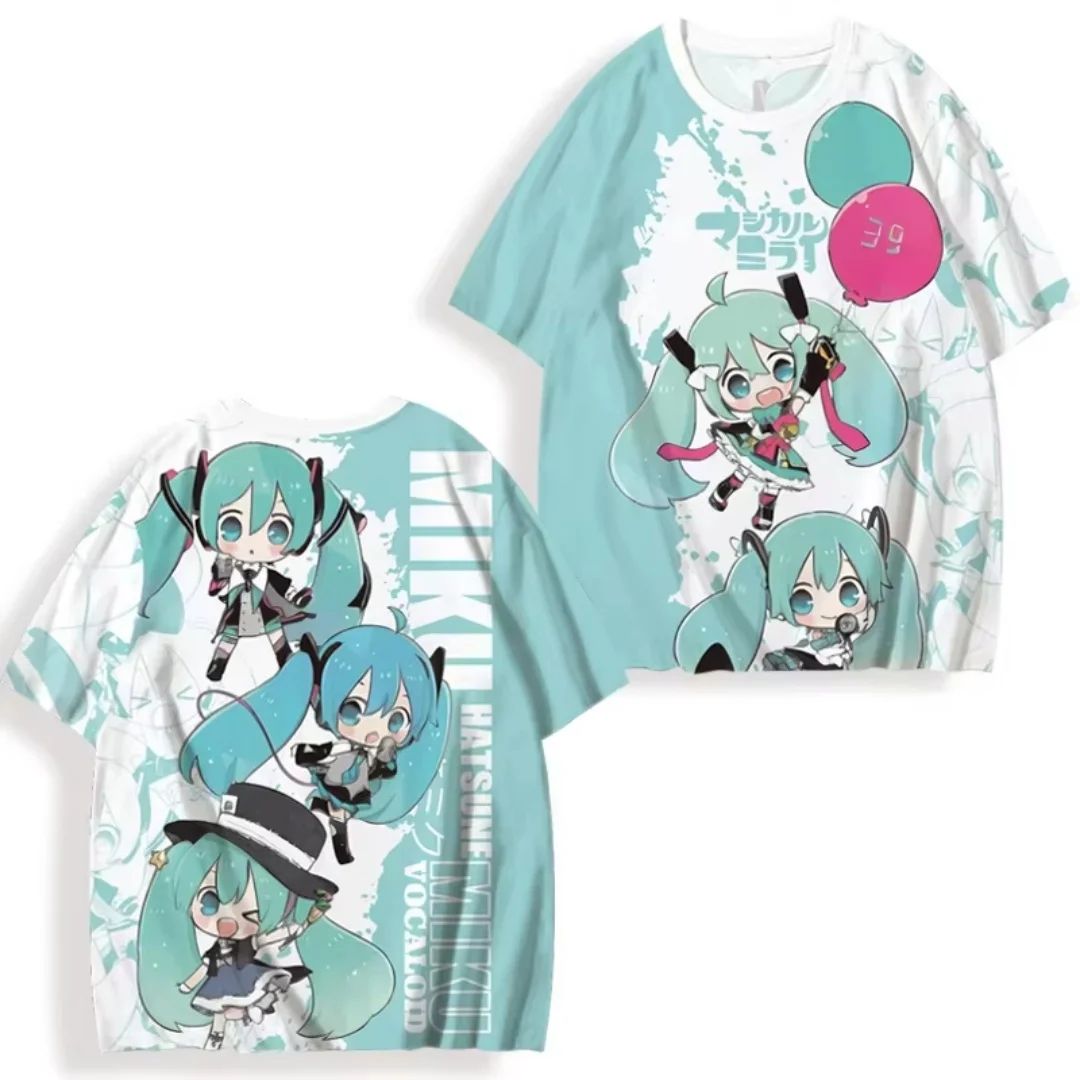 

MINISO Hatsune Miku Print Womens Summer T Shirt Lightweight Breathable Tee For Women Girls Casual Cute Fashion Style Top