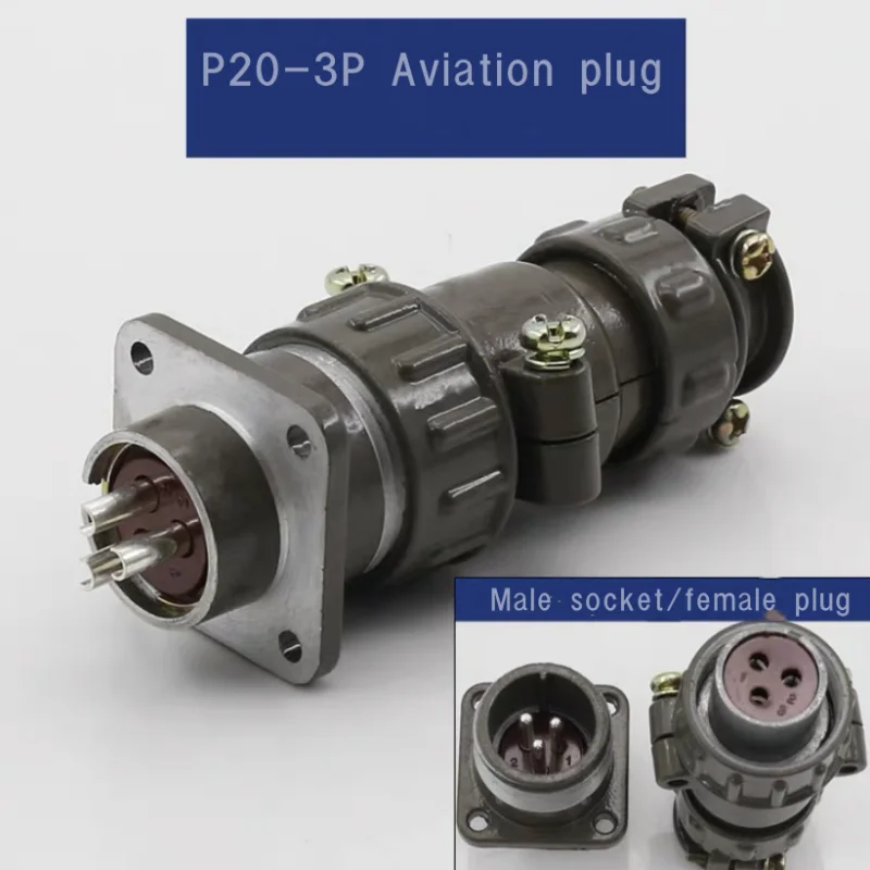 Military Aviation Plug Socket P20 Opening 20MM Circular Connector P20K2Q P20K3Q P20K6Q 2P/3P/4P/5P/7P