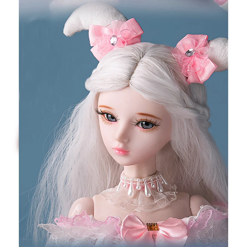 Handmade Bjd 1/3 Doll Full Set 60cm Handpainted Makeup Jointed Lolita Animal Princess Dolls Girls Toys Gift