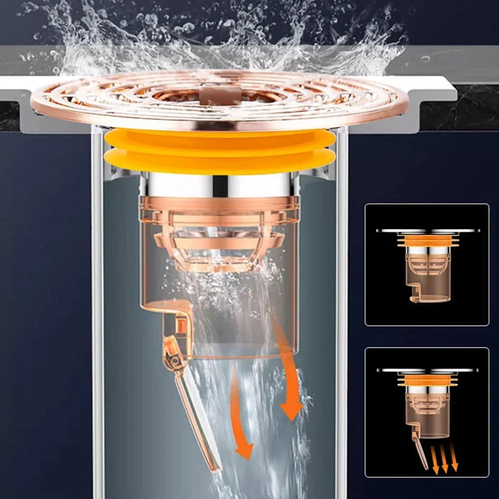 

Magnetic Self-Closing Drain Backflow Preventer ABS Sink Floor Drain Deodorant Floor Drain Core for Kitchen Bathroom Drain Outlet