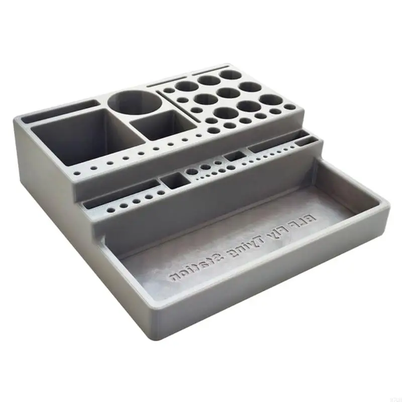97qd Fly Binding Materialien Storage Desktop Speicher Rack kleine leichte Fliegenbindungswerkzeughalter Fliegenbindungswerkzeug