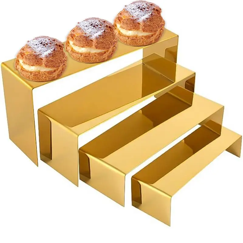 Gold Risers Display Stands Display Risers Gold Display Stand 4PCS Figurine Display Shelf Stainless Steel Display Riser