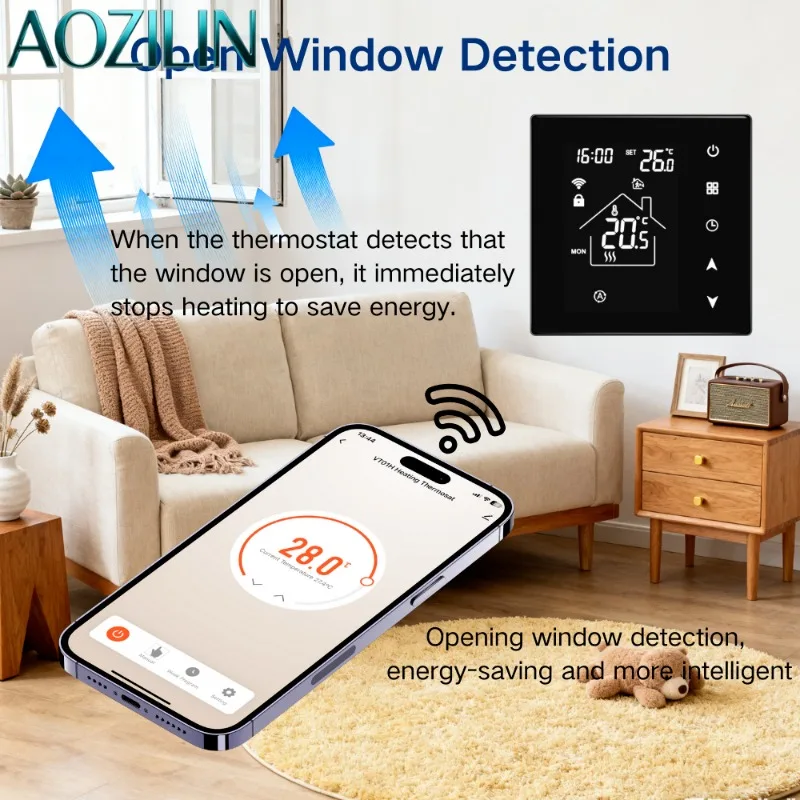 AOZILIN Smart WiFi Electric Floor Heating Thermostat Wireless Digital Temperature Controller For Underfloor Heating System