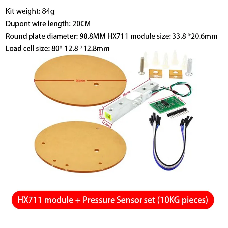 Digitaler Wägezellen-Gewichtssensor HX711 AD-Konverter Breakout-Modul 1 kg-20 kg tragbare elektronische Küchenwaage für Arduino-Waage – Detail 4