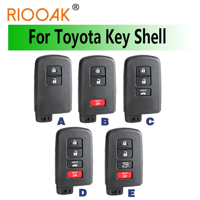 

2/3/4 Buttons Remote Key Shell Case with Logo for Toyota Avalon Camry RAV4 Corolla Highlander Smart Car Key Housing Fob
