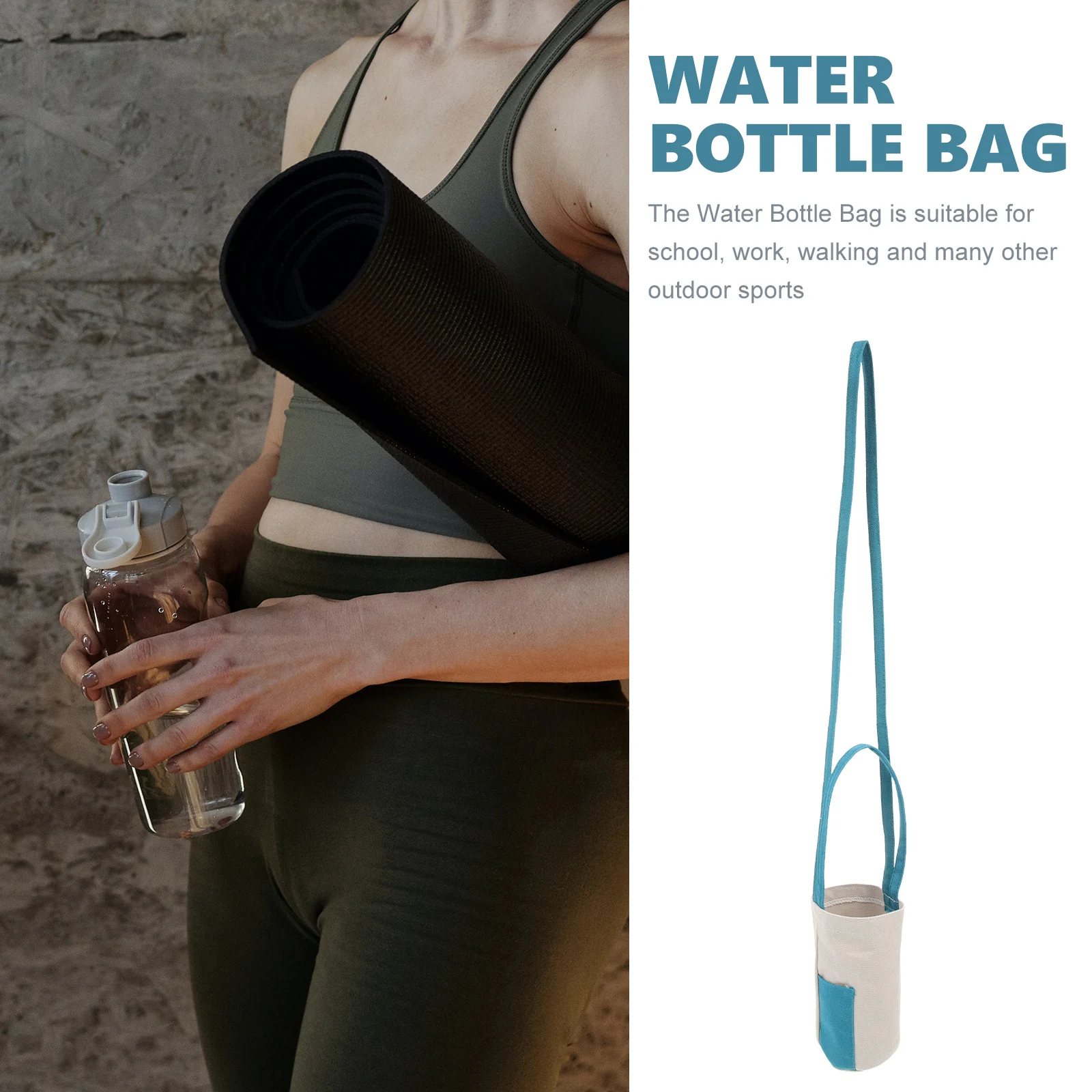 

Water Bottle Carrier Bag Wear-Resistant Cloth Bottle Holder Lightweight Portable Sling Bag for Outdoor Camping Hiking