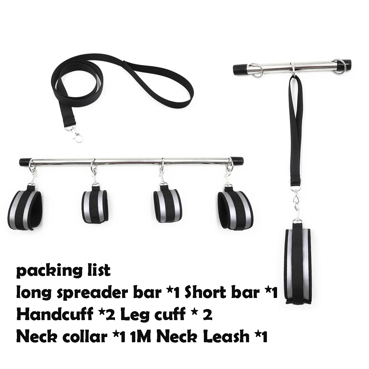 SM الجنس بار مفرشة تكبيل الساق الأصفاد طوق الرقبة المقود مجموعات الالعاب الجنسية أجزاء انفصال BDSM ضبط النفس عبودية والعتاد زوجين Sextoys #3