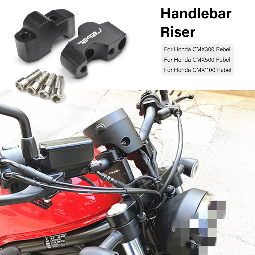 For Honda Rebel 1100 CMX500 CMX1100 Rebel 500 CMX300 Motorcycle Handlebar Riser Clamp Extender Adapter Accessories