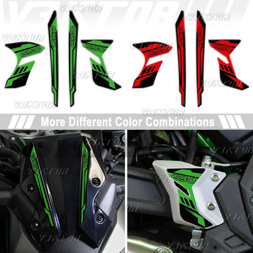 

3D Motorcycle Door Sill Protection Sticker Front Fairing Decals For Z650 Z 650