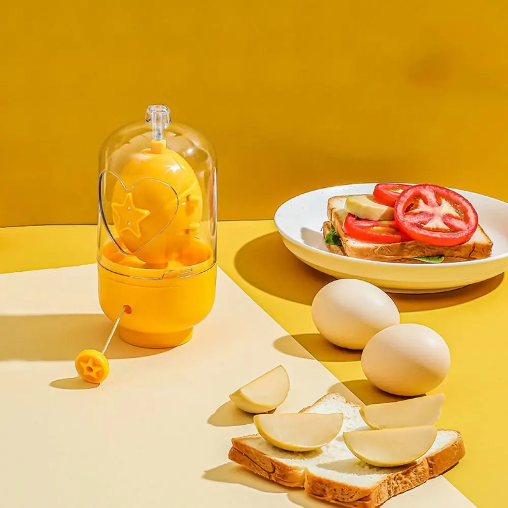 Easy To Use Food Grade Silicone Egg Scrambler Portable Rotation Golden Eggs Maker Puller Homogeneous Egg Spinner Cooking Gadget