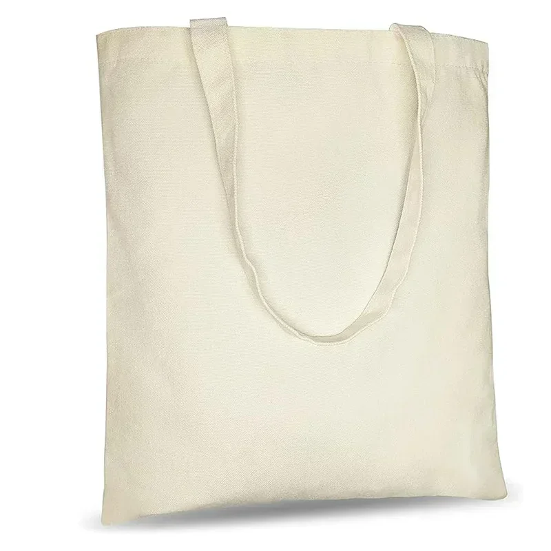 Bolso de mano de lona MW4, bolsa reutilizable en blanco para compras, manualidades DIY, promoción