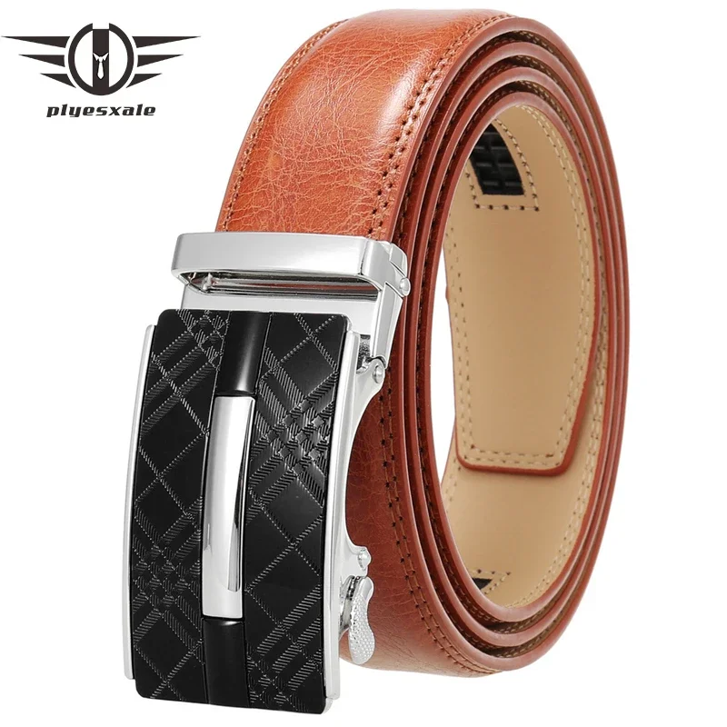 

3.5cm Width Men's Genuine Leather Belt High Quality Automatic Buckle Belt Fashion Luxury Cowhide Belts Black Red Brown G384
