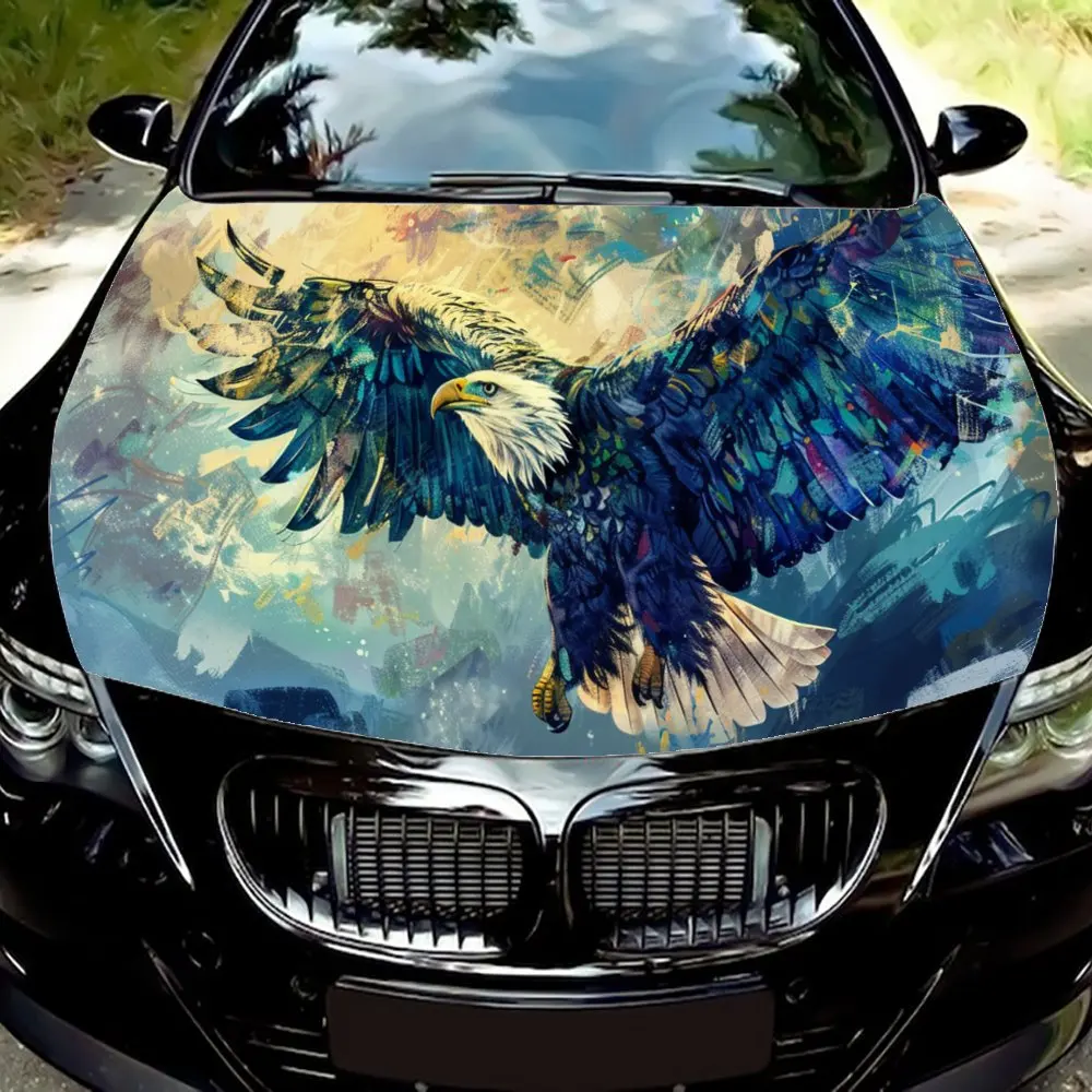 Spreading Wings American Eagle Car Hood Wrap Color Vinyl Sticker Truck Graphic Bonnet DIY Auto Accessories Decoration Decal Gift