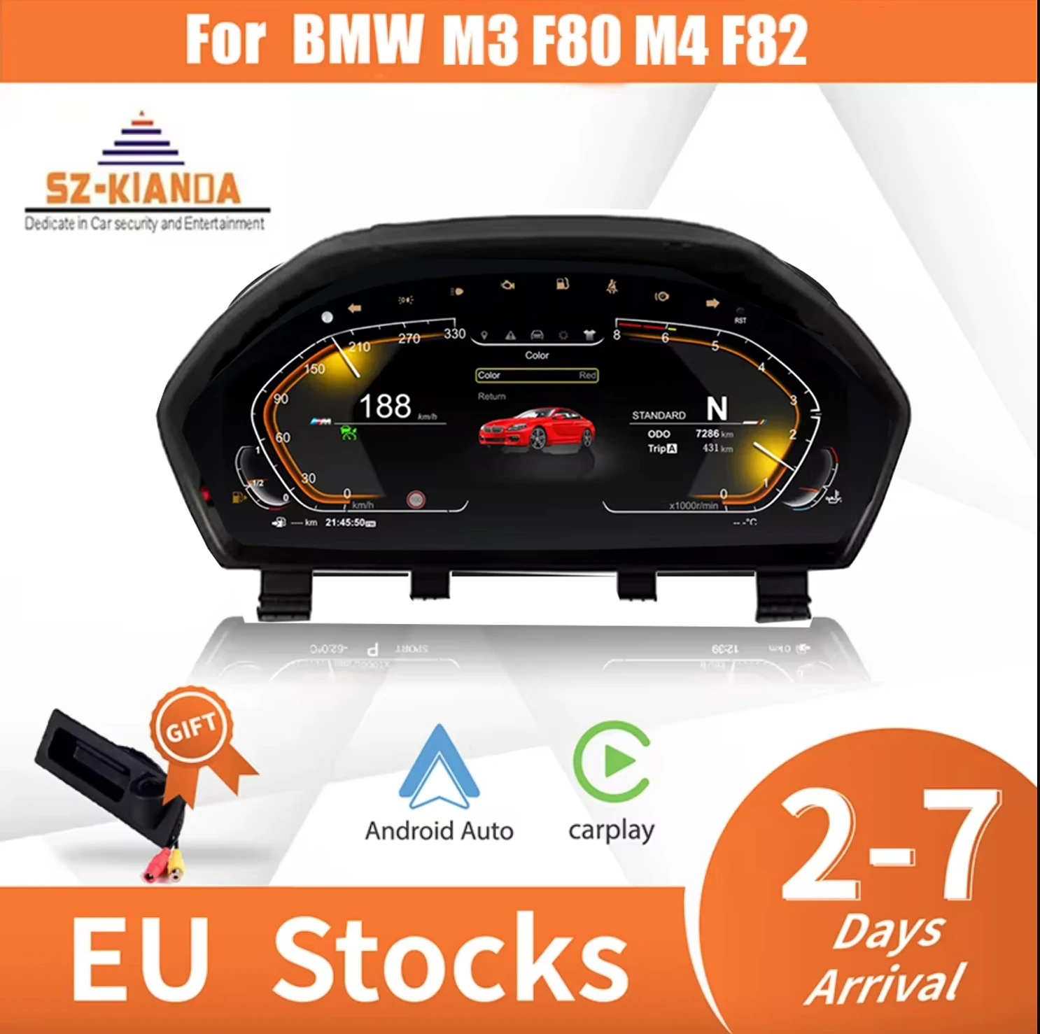 2025 New Lcd Digital Dashboard Cluster Digital Speedometer For BMW M3 F80 M4 F82 Instrument Cockpit Display