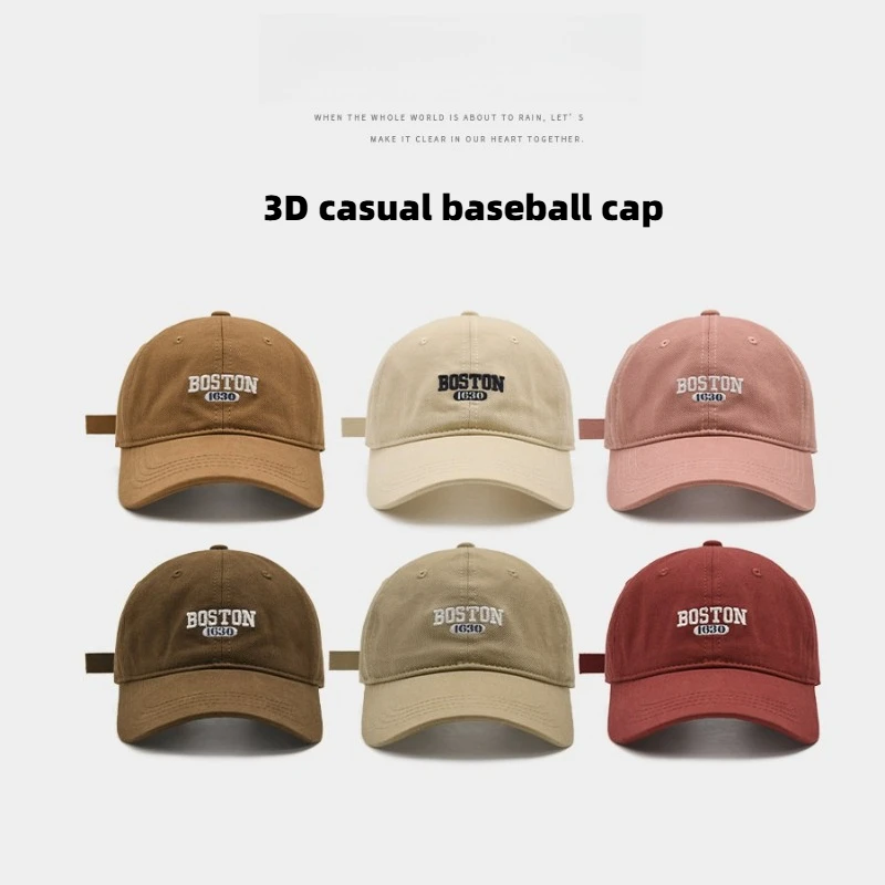 1pc Sweet Girl Ins Embroidered Duck Tongue Hat for Women,Spring and Summersun Protion Versatile Curved Brimmed Men Baseball Hat