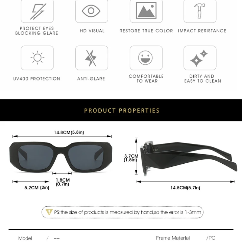 1pc Classic Unisex Sunglasses Trendy Shades for Men Women Fashion Designer Style Eyewear Travel Motorcycle Driving Sunglasses image 2