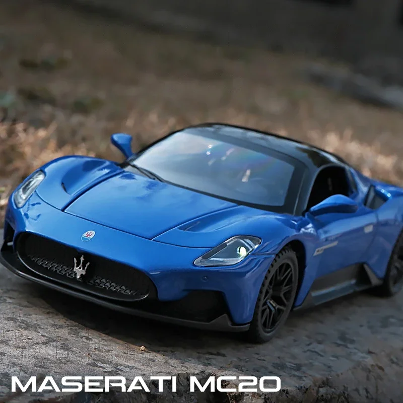 

1:32 Maserati MC20 Coupe, спортивный автомобиль из сплава, литый под давлением миниатюрный металлический автомобиль, имитация звука и искусства, игрушечный автомобиль для мальчиков, Форсаж