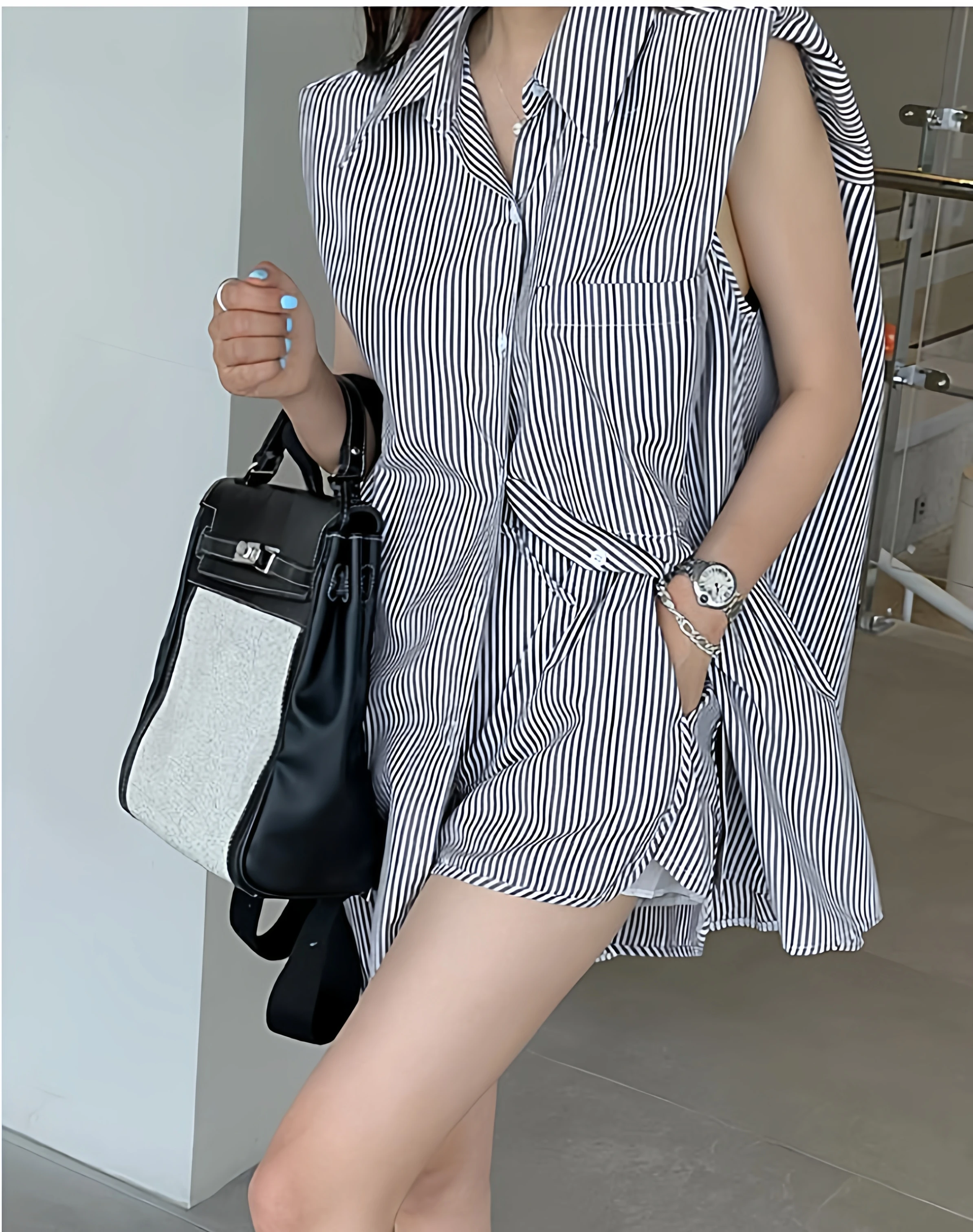 Women's Loose Striped irt Top Svel Wide Leg ort Pants Set Spring Summer Faion Casual Comfortable Elastic Waist