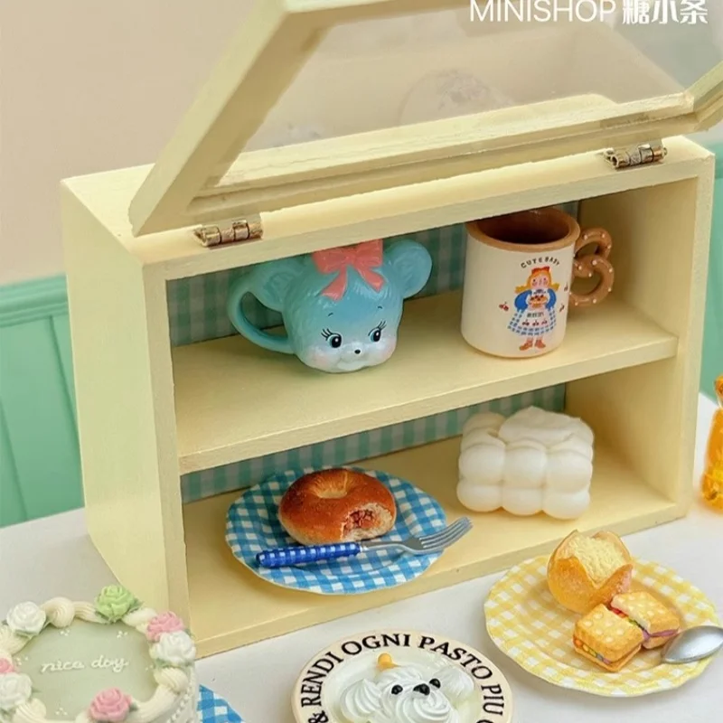 1:6 및 1:12 미니 모델 인형 집 가구 액세서리 플립 디스플레이 보관 캐비닛 Bjd Ob11 Gsc Blyth Soldier Lol 미니어처