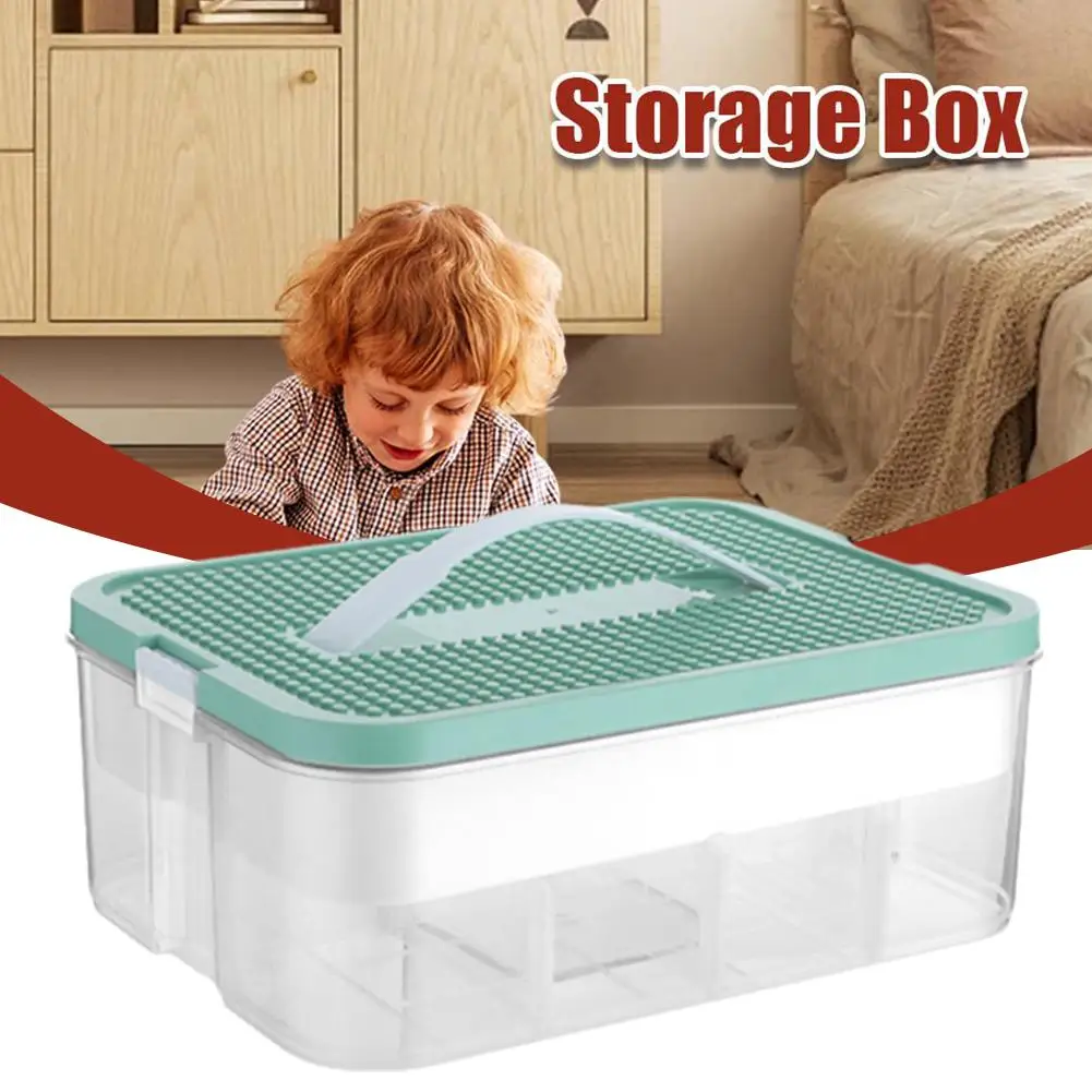 

Toy Storage Box For Kids Building Blocks Stackable Storage Box Adjustable Organizer Container Toy Organizer With Lid Organi Y9D2