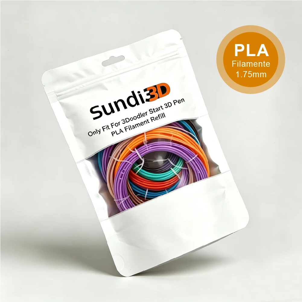 SUNDI® 1.75mm PLA 3D Printer Filament 5M Each Color 10 Optional Colors Neat Wound No Clog Eco-Friendly For Most FDM 3D Printers