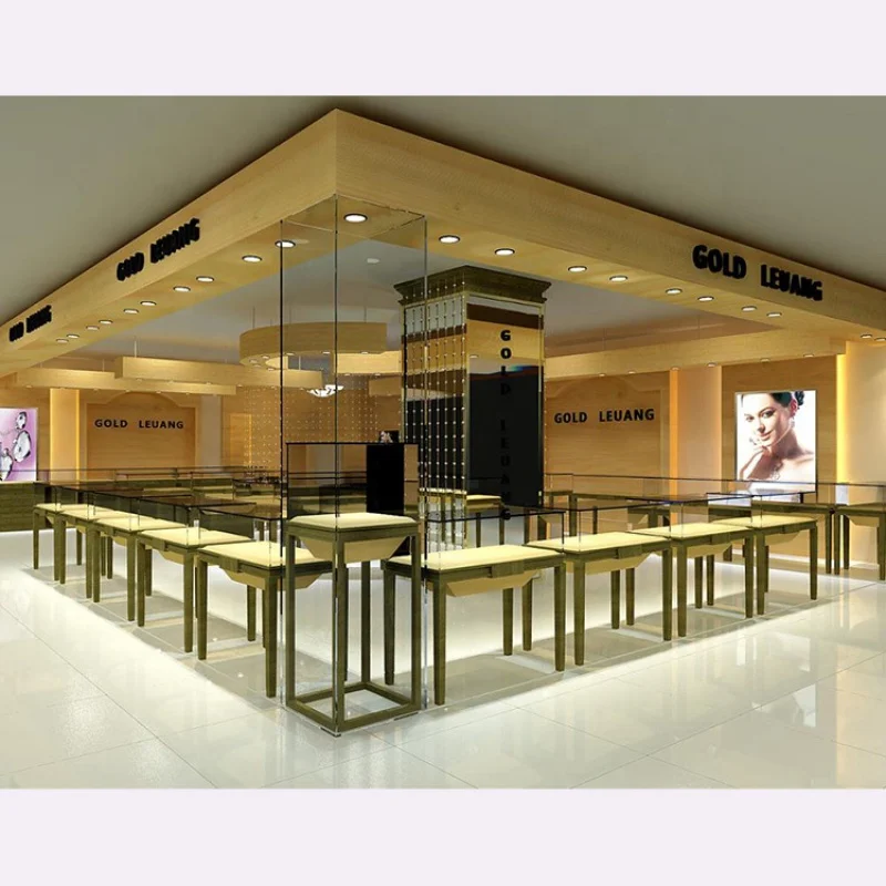 Custom. high end jewelry store glass showcase furniture jewellery kiosk display counter stainless steel equipment