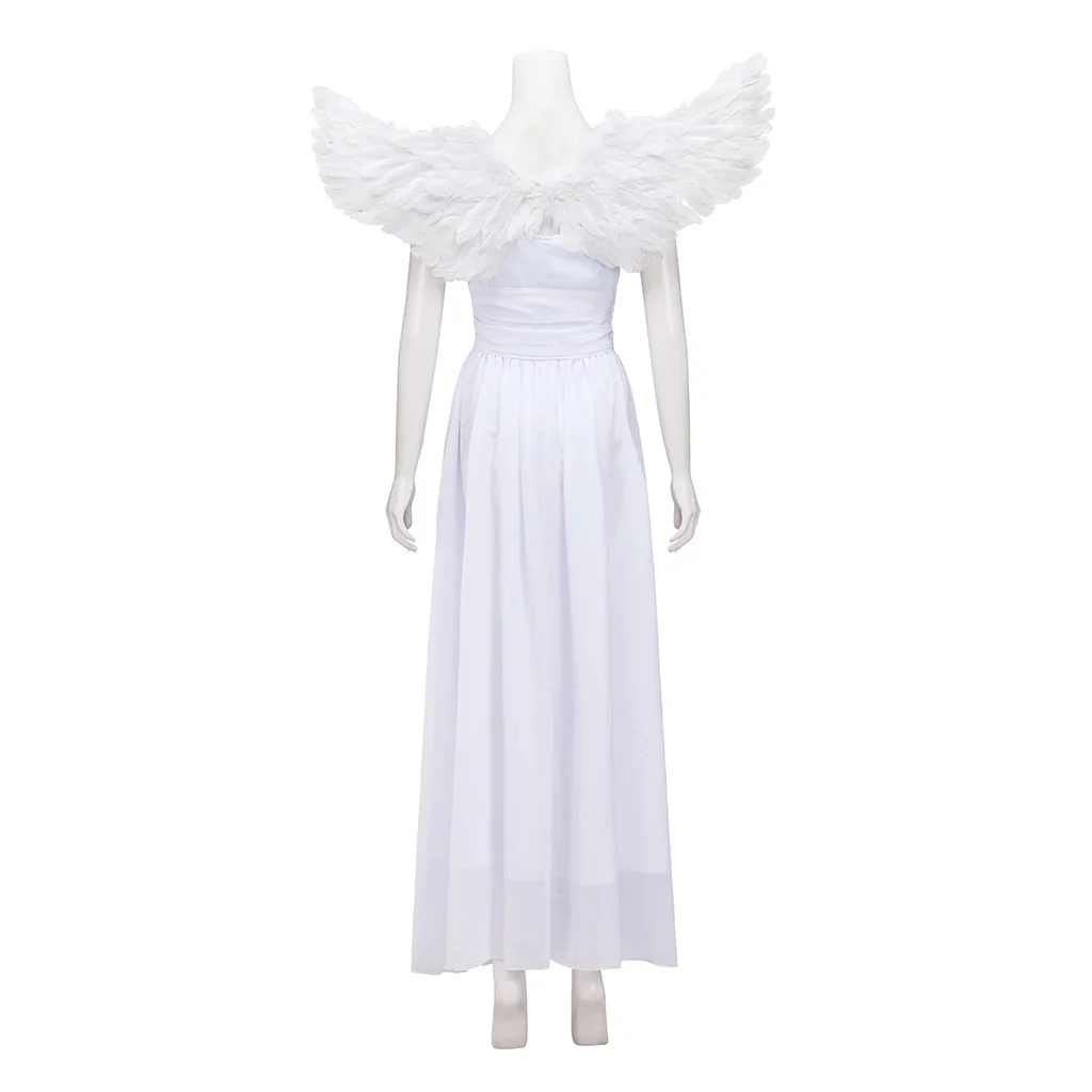 زي جولييت التأثيري لفيلم روميو وجولييت، فستان حفلة الملاك الأبيض مع أجنحة، ملابس تنكرية للسيدات، ملابس جولييت