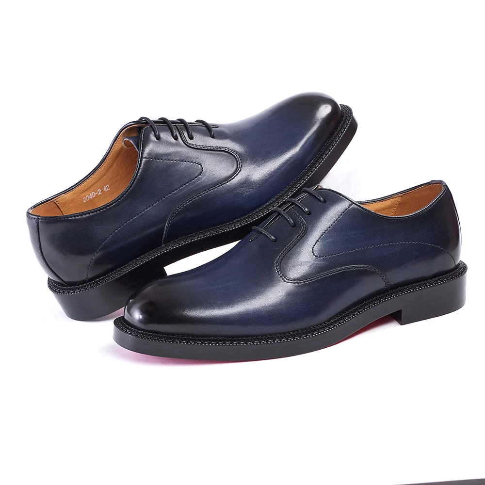 أحذية ديربي للرجال أحذية رسمية رجالية قابلة للتنفس أحذية زفاف مكتبية جلدية عالية الجودة بأربطة أحذية عمل ملونة مصنوعة يدويًا