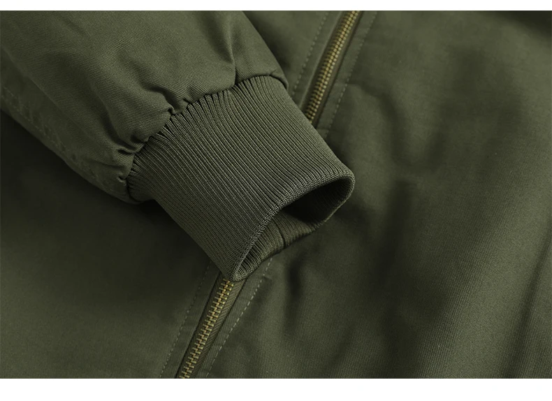 Male Reversible Washed Pure Cotton Fleece Lined Thick Jacket Multi Pocket Stand Collar Workwear Business Coat For Middle Aged