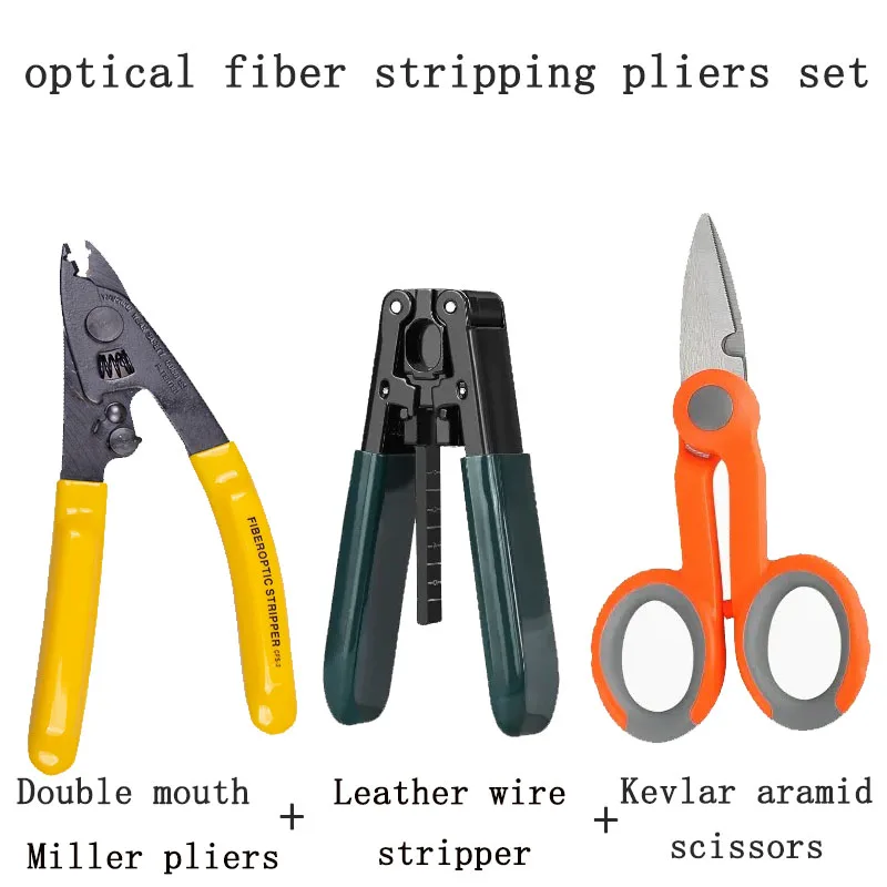 Free Shipping 3 packs Fiber Optic Tool Kit There Hole Pliers Stripper and Fiber Optic Stripper CFS-3 and Kevlar aramid Scissors