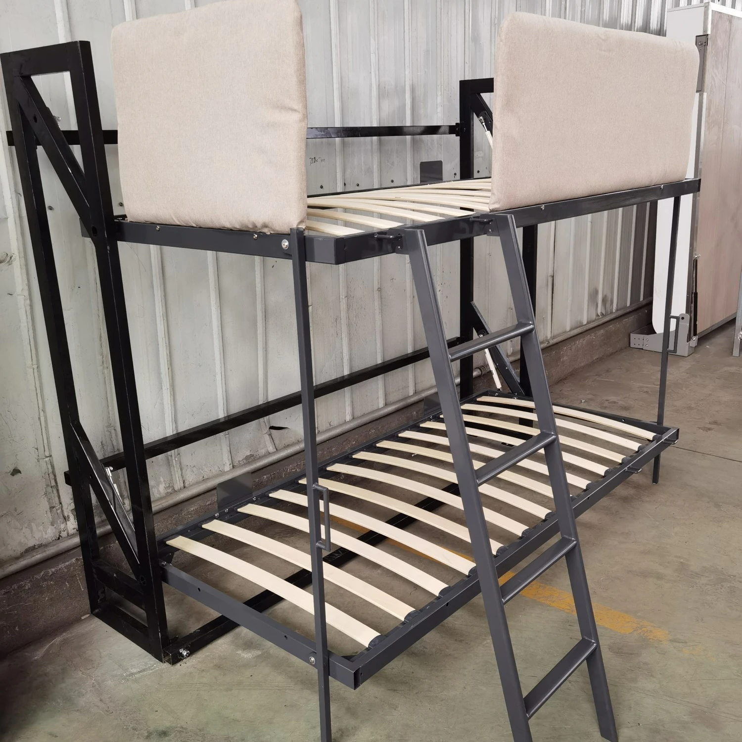 Bestseller Murphy Etagen bett Mechanism Kit Gas kolben Hebe system mit Lamellen holz system im Schlafzimmer