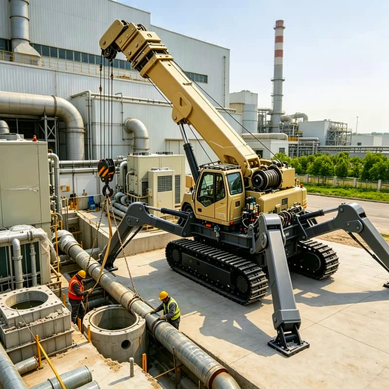 Automatic Spider Crane Compact Tracked Hydraulic Hoist for Workshop Machine Assembly Lifting 8Ton Capacity Customized