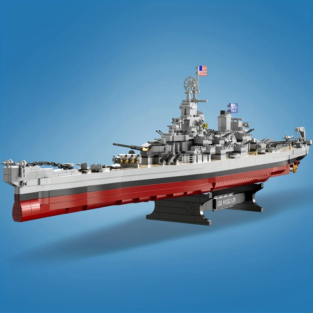 

Missouri Battleship Crusier Model uilding Blocks Bismarck Cruiser Boat Bricks Military Battleship Series Toys For Boys FC4203