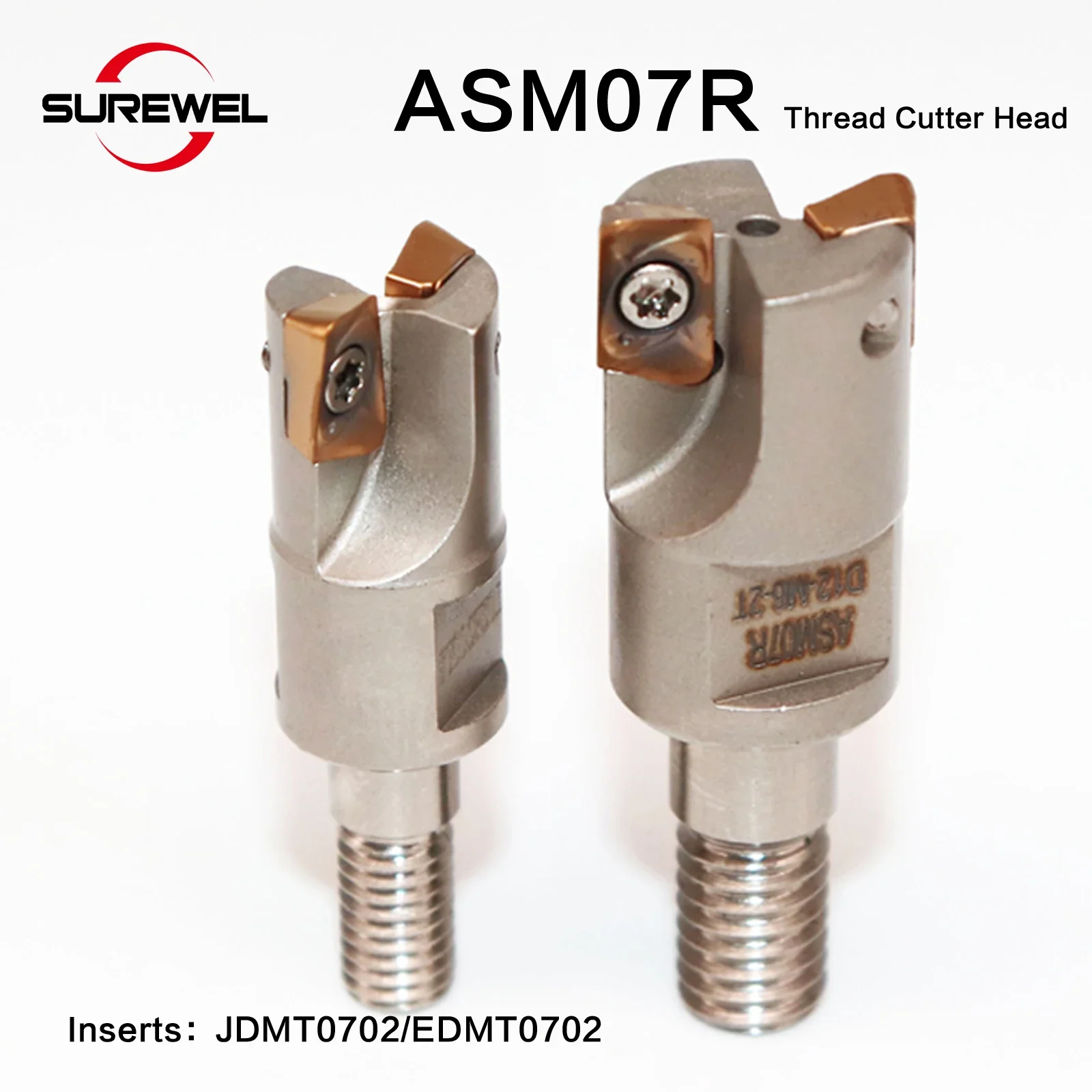 

ASM07R Modular Type Screwed Connection Milling Cutter ASM07R-D10-M5 Anti-seismic Lock Tooth Thread Head Fit Insert JDMT0702 EDMT