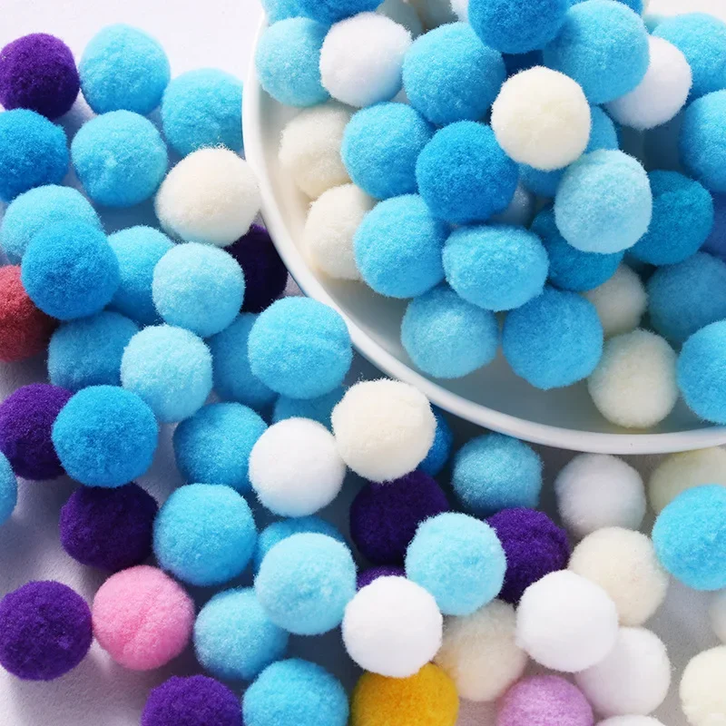 100pcs 10mm/15mm/20mm Soft Pompoms Fur Ball Arts Craft Supplies DIY Accessories for Toys Party Decoration Crafts Materials