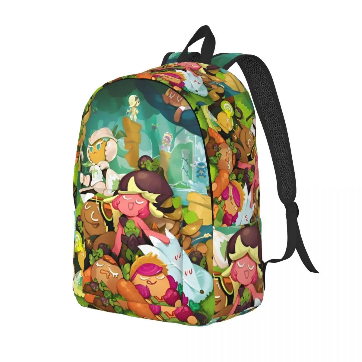 حقيبة ظهر كوكي رن كينغدوم للنساء، حقيبة ظهر رائعة للعمل في المدرسة الثانوية، حقيبة قماش للكمبيوتر المحمول من Gacha Game مع جيب