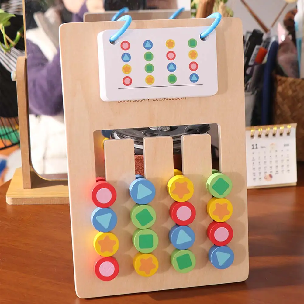 

4-color Colors Matching Game Double Sided Montessori Thinking Develop Early Educational Wooden Colors Cognitive Puzzles