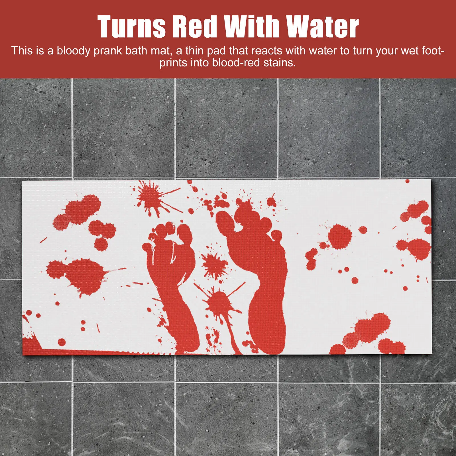 40X70Cm Bloody Bathroom Color-Changing Floor Mat Halloween Decoration 3D Bathroom Floor Bath Mat Carpet Non-Slip Rugs Indoor