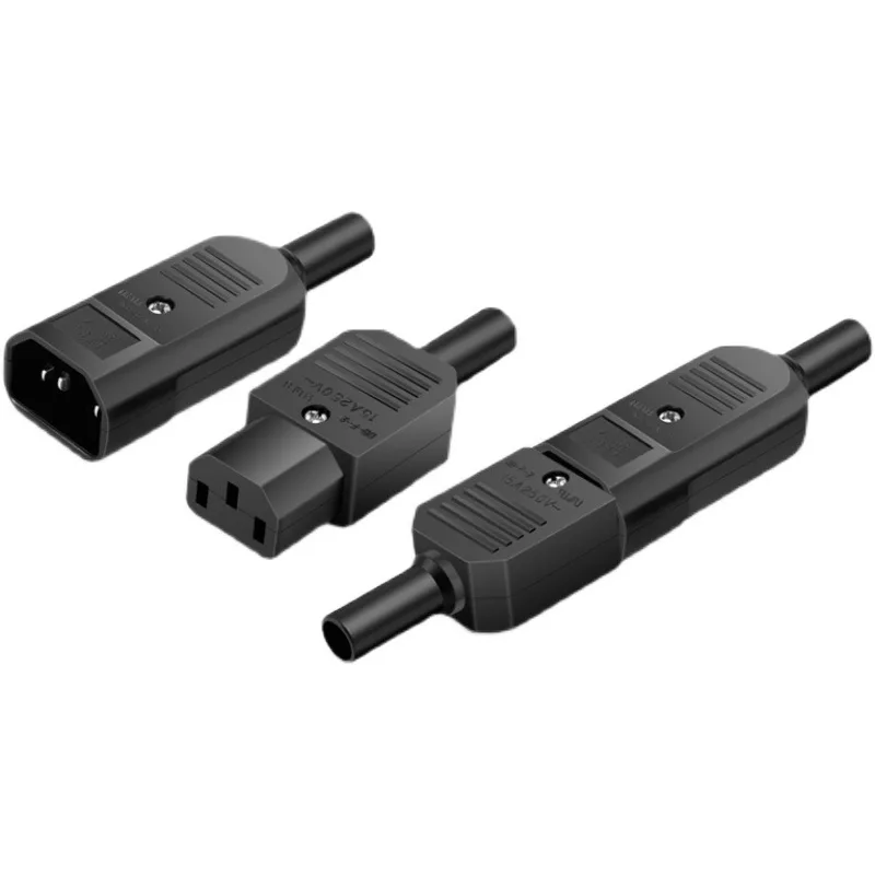 2PCS IEC C13 10A 250V 3Pin Copper Core Rewirable Male&Female AC Power Plug Socket for Electric Cooker E-Bike Charging