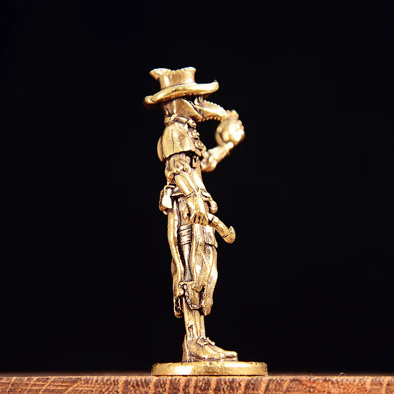 

Solid Brass Cowboy Desktop Ornament, Creative Home & Office Decor, Miniature Character Model Craftwork, Collectible Figurine