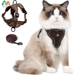 Set imbracatura e guinzaglio per gatti per gatti di piccola taglia Imbracatura regolabile per gilet per gatti Finiture riflettenti Guinzaglio e imbracatura universale per gatti