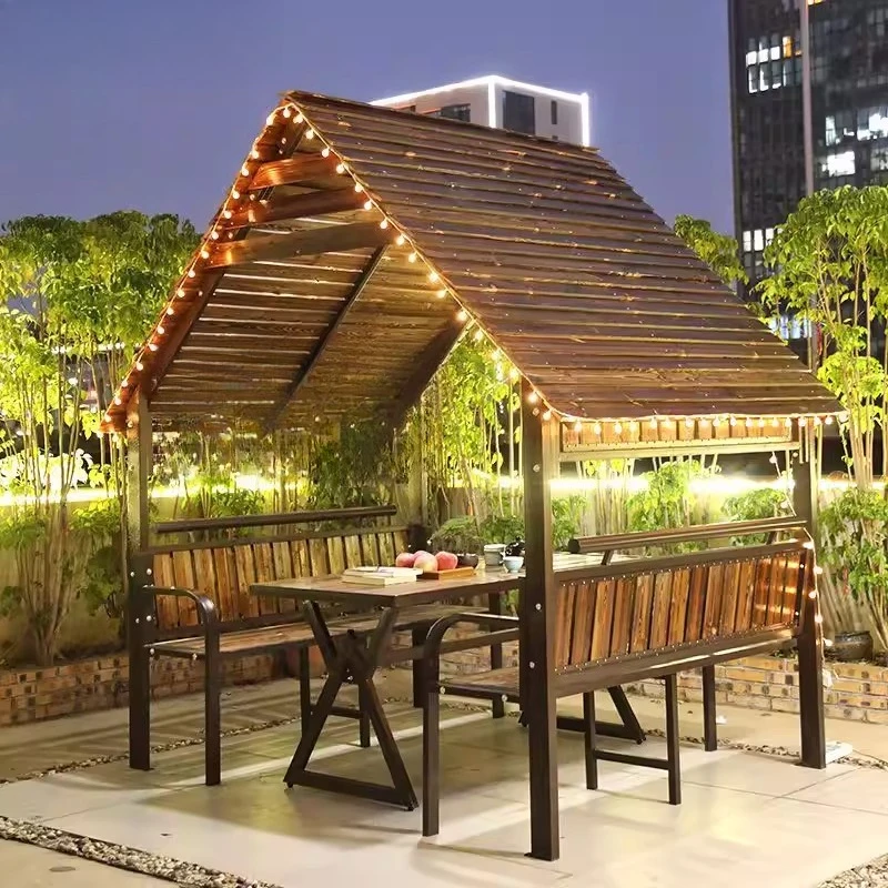 

Outdoor courtyard leisure pavilion, homestay mobile wooden house simple combination garden villa carbonized anti-corrosion